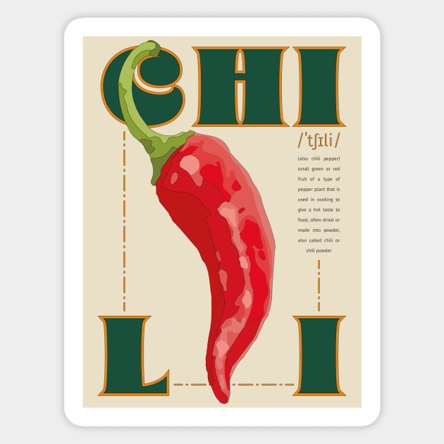 Chili Kitchen Posterart #08 Sticker by FlyingMashedPotato